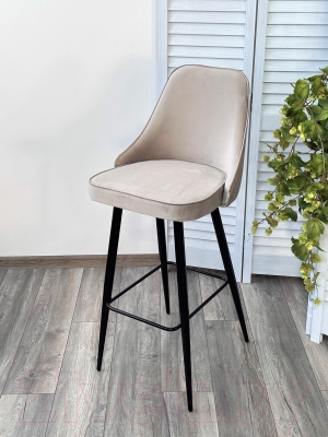 Стул барный M-City Nepal-Bar / 461MC05088 (бежевый 5 велюр/черный)