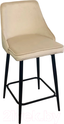 Стул барный M-City Паркер полубарный / 688M05130 (H-06 бежевый велюр/черный) - фото