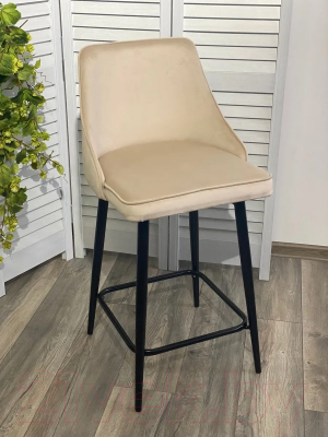 Стул барный M-City Паркер полубарный / 688M05130 (H-06 бежевый велюр/черный)