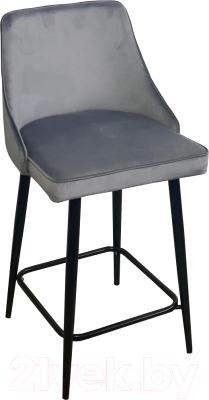 Стул барный M-City Паркер полубарный / 688M05132 (H-14 серый велюр/черный) - фото