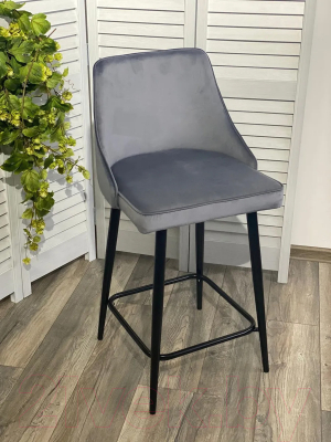Стул барный M-City Паркер полубарный / 688M05132 (H-14 серый велюр/черный)