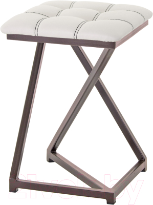 Табурет AMC Comfort 9К2.12 (кожзам белый/коричневый) - фото