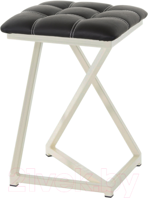 Табурет AMC Comfort 9К3.1 (кожзам черный/слоновая кость) - фото