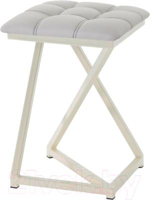 Табурет AMC Comfort 9К3.6 (кожзам серый/слоновая кость) - фото