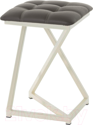 Табурет AMC Comfort 9К3.8 (кожзам серо-коричневый/слоновая кость) - фото