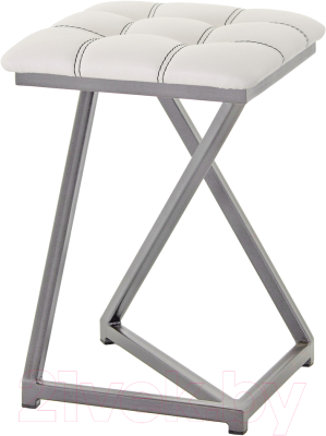 Табурет AMC Comfort 9К4.12 (кожзам белый/графит) - фото