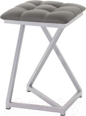 Табурет AMC Comfort 9К5.5 (кожзам графит/серебристый) - фото