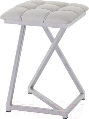 Табурет AMC Comfort 9К5.6 (кожзам серый/серебристый) - фото