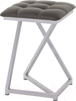 Табурет AMC Comfort 9К5.8 (кожзам серо-коричневый/серебристый) - фото