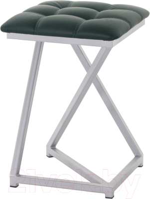 Табурет AMC Comfort 9К5.9 (кожзам зеленый/серебристый) - фото