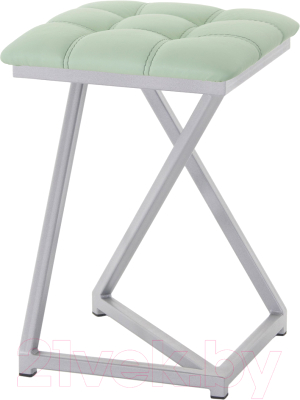 Табурет AMC Comfort 9К5.10 (кожзам мятный/серебристый) - фото