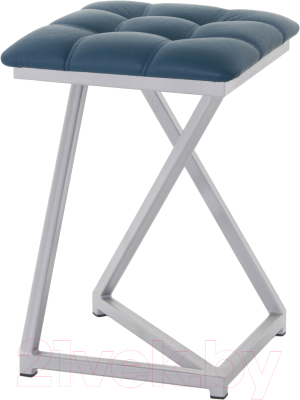 Табурет AMC Comfort 9К5.13 (кожзам атлантик/серебристый) - фото