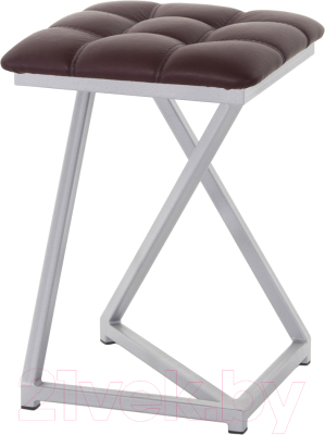 Табурет AMC Comfort 9К5.14 (кожзам бордо/серебристый) - фото