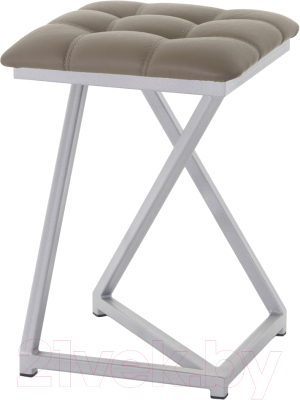 Табурет AMC Comfort 9К5.17 (кожзам капучино/серебристый) - фото