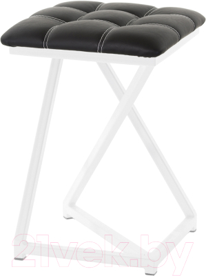 Табурет AMC Comfort 9К6.1 (кожзам черный/белый) - фото