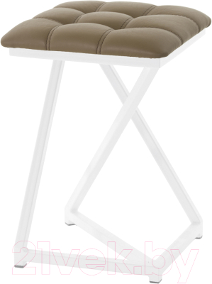 Табурет AMC Comfort 9К6.4 (кожзам какао/белый) - фото