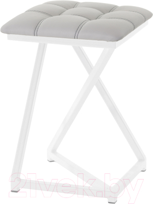 Табурет AMC Comfort 9К6.6 (кожзам серый/белый) - фото