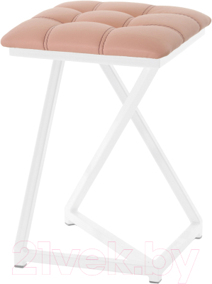 Табурет AMC Comfort 9К6.7 (кожзам коралл/белый) - фото