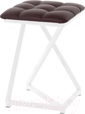 Табурет AMC Comfort 9К6.14 (кожзам бордо/белый) - фото