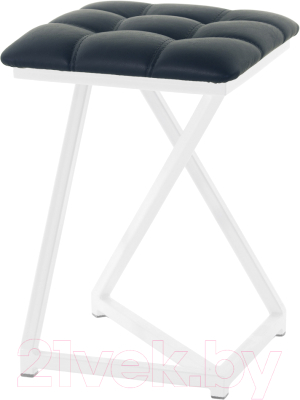 Табурет AMC Comfort 9К6.16 (кожзам антрацит/белый) - фото