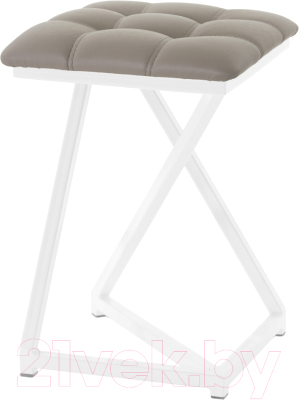 Табурет AMC Comfort 9К6.18 (кожзам латте/белый) - фото