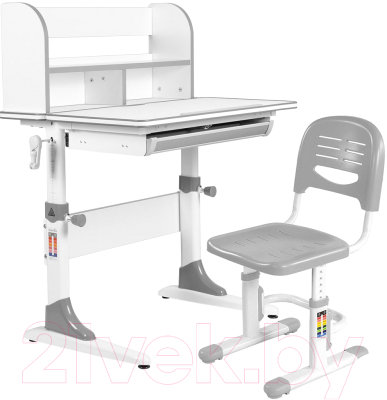 Парта+стул Anatomica Study-80 Lux Lux 01 с надстройкой и ящиком - фото