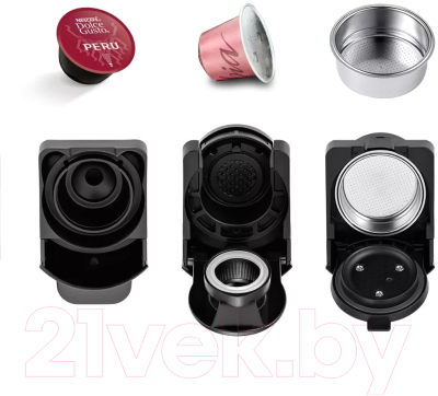 Кофеварка эспрессо Kitfort KT-7105-1 3 в 1 (черно-фиолетовый)