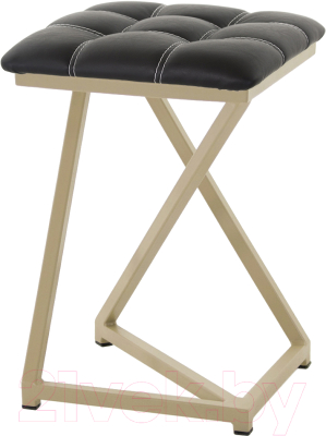 Табурет AMC Comfort 9К10.1 (кожзам черный/капучино) - фото