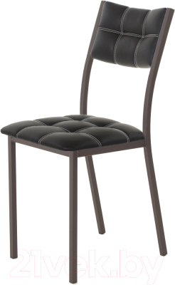 Стул AMC Comfort 3К2.1 (кожзам черный/коричневый) - фото