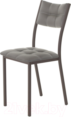 Стул AMC Comfort 3К2.5 (кожзам графит/коричневый) - фото