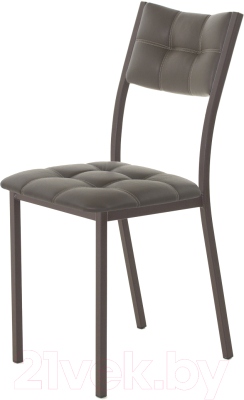 Стул AMC Comfort 3К2.8 (кожзам серо-коричневый/коричневый) - фото