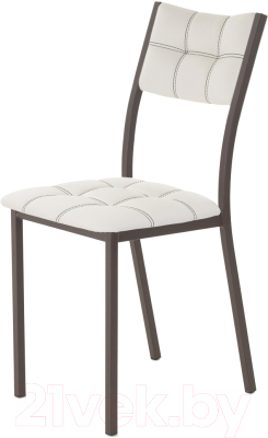 Стул AMC Comfort 3К2.12 (кожзам белый/коричневый) - фото