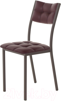 Стул AMC Comfort 3К2.14 (кожзам бордо/коричневый) - фото