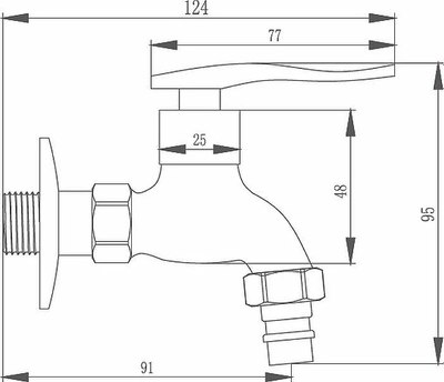 Кран на одну воду Haiba HB522