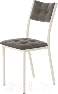 Стул AMC Comfort 3К3.8 (кожзам серо-коричневый/слоновая кость) - фото