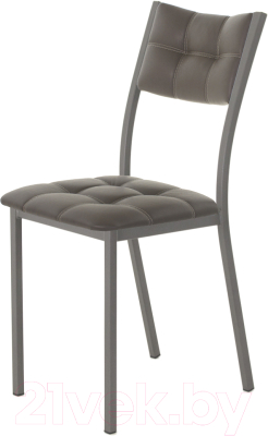 Стул AMC Comfort 3К4.8 (кожзам серо-коричневый/графит) - фото