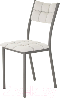 Стул AMC Comfort 3К4.12 (кожзам белый/графит) - фото