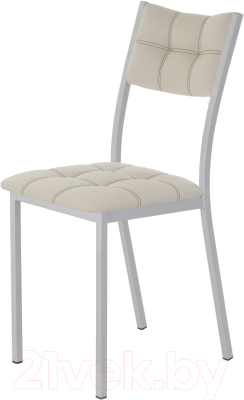 Стул AMC Comfort 3К5.3 (кожзам бежевый/серебристый) - фото