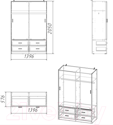 Шкаф-купе ФорестДекоГрупп ГН 003-04