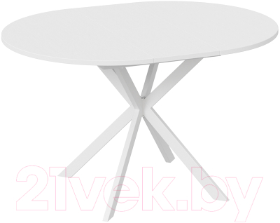 Обеденный стол ТриЯ Мэдисон раздвижной тип 1 (белый муар/белый)