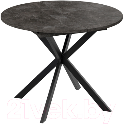 Обеденный стол ТриЯ Мэдисон раздвижной тип 1 (черный муар/ателье темный) - фото