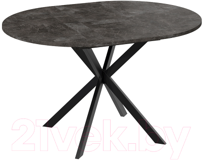 Обеденный стол ТриЯ Мэдисон раздвижной тип 1 (черный муар/ателье темный)