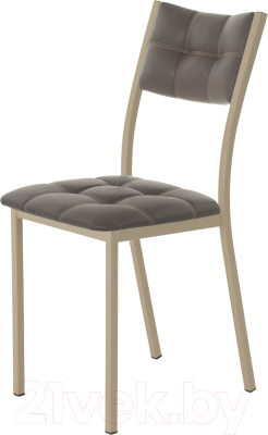 Стул AMC Comfort 3К10.8 (кожзам серо-коричневый/капучино) - фото