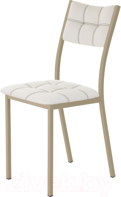 Стул AMC Comfort 3К10.12 (кожзам белый/капучино) - фото