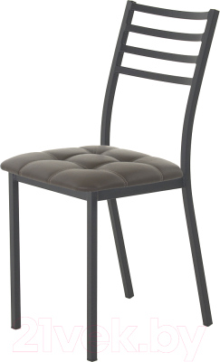 Стул AMC Comfort 4К1.8 (кожзам серо-коричневый/черный) - фото