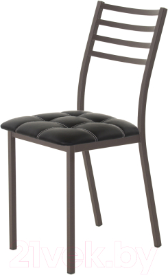 Стул AMC Comfort 4К2.1 (кожзам черный/коричневый) - фото