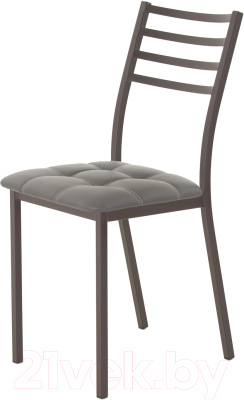 Стул AMC Comfort 4К2.5 (кожзам графит/коричневый) - фото