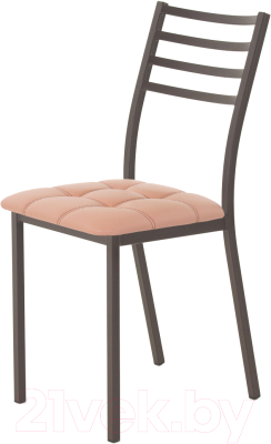 Стул AMC Comfort 4К2.7 (кожзам коралл/коричневый) - фото