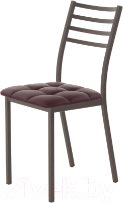 Стул AMC Comfort 4К2.14 (кожзам бордо/коричневый) - фото