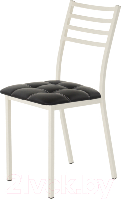 Стул AMC Comfort 4К3.1 (кожзам черный/слоновая кость) - фото